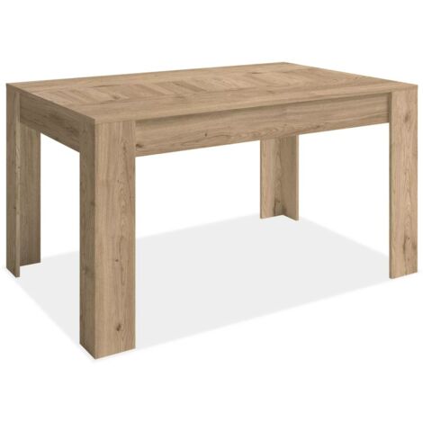 Mesa comedor Bass extensible acabado roble, 77cm(alto) 140-200cm(ancho) 90cm(largo)