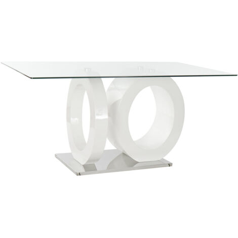 Mesa Comedor Cristal Mdf 160X90X75 Blanco MB182789