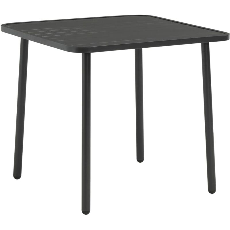 

vidaXL Mesa de jardín de acero gris oscuro 80x80x72 cm - Gris