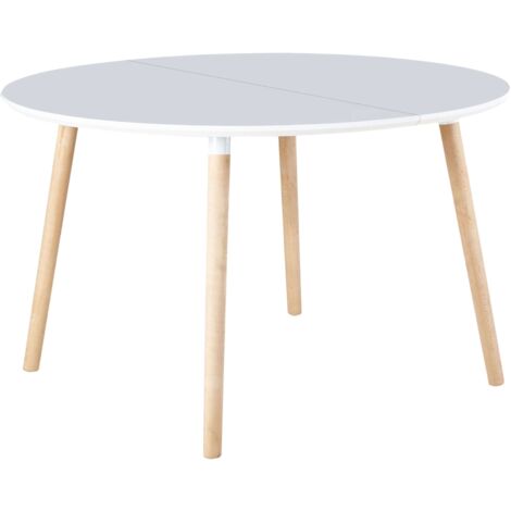 Mesa comedor extensible Copo blanco mate y haya 140-180x100 cm