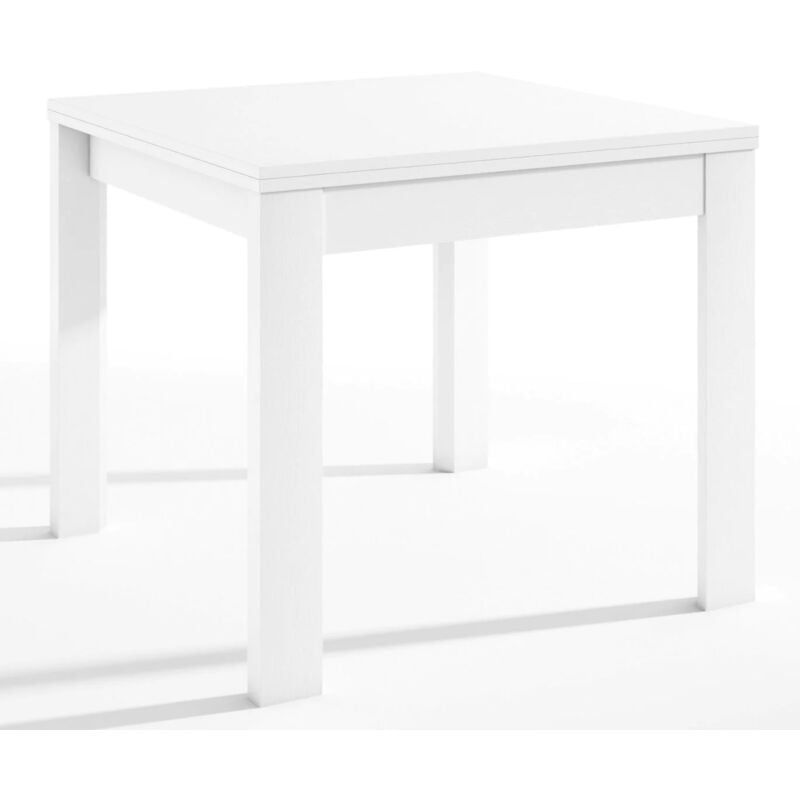 

Mesa comedor extensible en varios acabados 76 cm(alto)90-180 cm(ancho)90 cm(largo) Color BLANCO