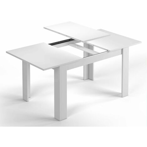 FORES Mesa Comedor extensible Kendra Blanco Brillo