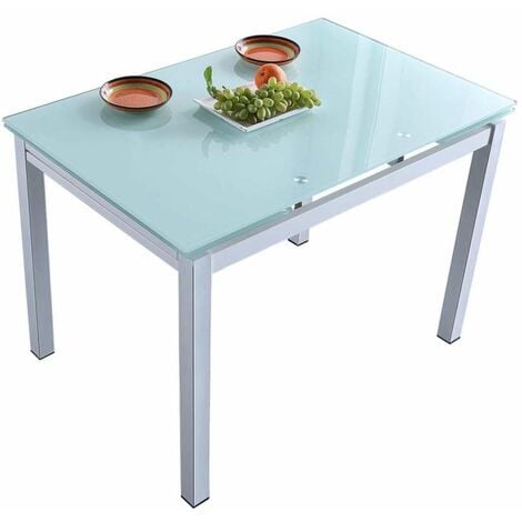 ADEC Mesa comedor extensible Milan acabado blanco, 75 cm(alto)110/170 cm(ancho)70 cm(largo)