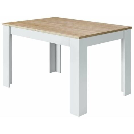 Mesa comedor extensible Paris en color roble alaska - blanco artik 78 cm(alto)140-190 cm(ancho)90 cm(largo)