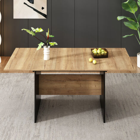 Mesa comedor extensible - textura madera - 180x80x75 cm