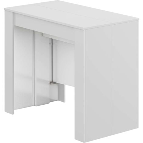 Mesa comedor extensible Train 5 posiciones color blanco comedor cocina salón moderna 51-237x78x90 cm