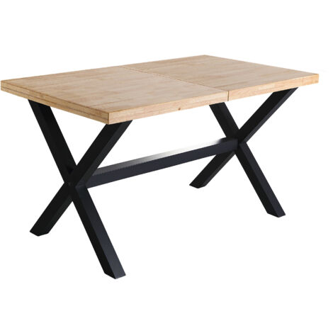 Mesa Comedor Extensible X-Loft 140 - 180 - 220 X 90 Cm  Roble Nordish / Negro. OK1373