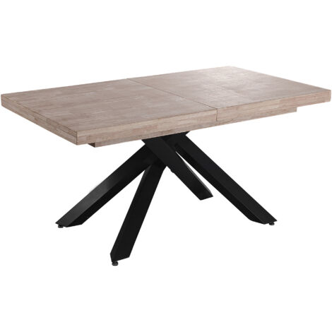 Mesa Comedor Extensible Xena 160 - 200 - 240 X 90 Cm  Roble Honey / Negro. OK1380