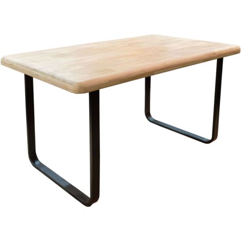 Mesa Comedor Fija Dans Estilo Industrial en Color Roble Nordish y Negro 140x76x80 cm