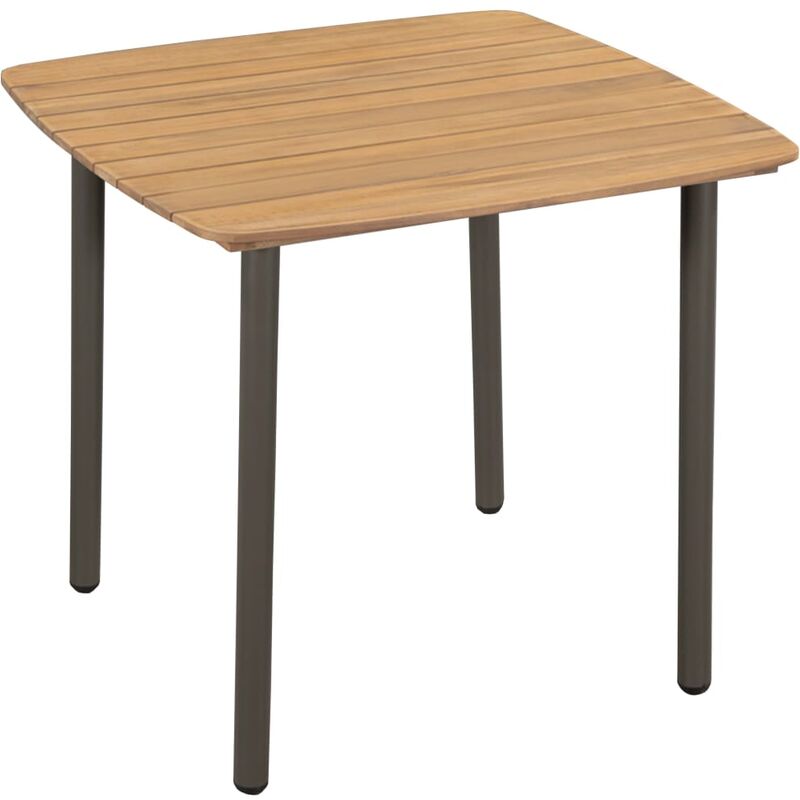 

vidaXL Mesa de jardín madera maciza de acacia y acero 80x80x72 cm - Marrón