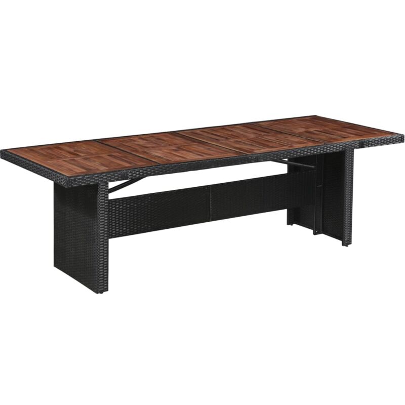 Mesa de jardín ratán sintético madera acacia maciza 240x90x74cm Vidaxl Marrón