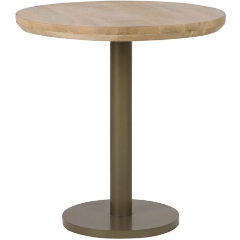 Mesa Comedor Madera Mango Metal Marron 70X70X72 Cm