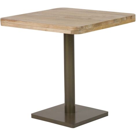 Mesa Comedor Madera Mango Metal Marron 70X70X72 Cm
