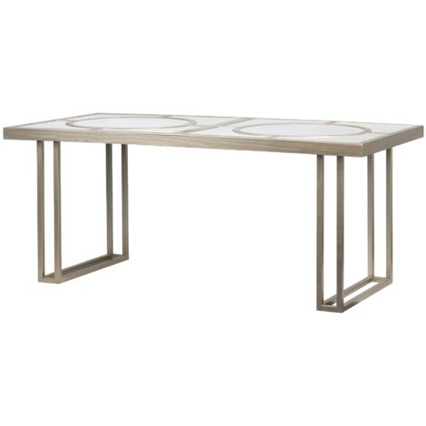 Mesa Comedor Madera-Metal Champagne 180X90X77 Cm