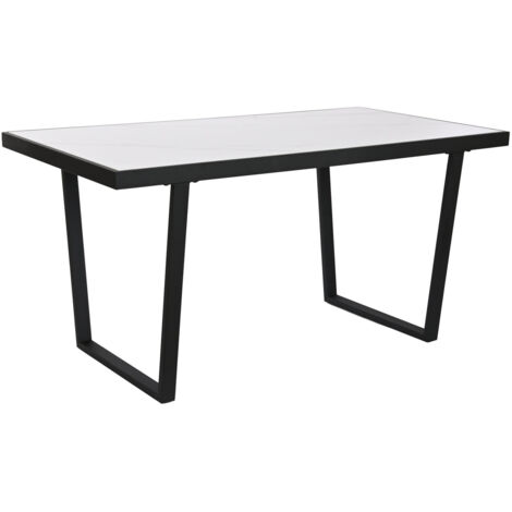 Mesa Comedor Metal Piedra Sinterizada 150X80X75