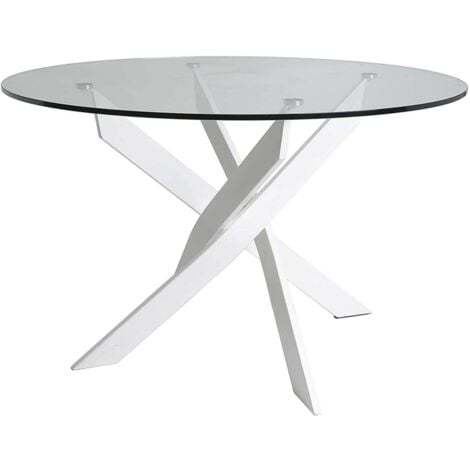 MESA REDONDA EXTENSIBLE 120(200)X120 LACADA BLANCO MATE OQUI KAVE