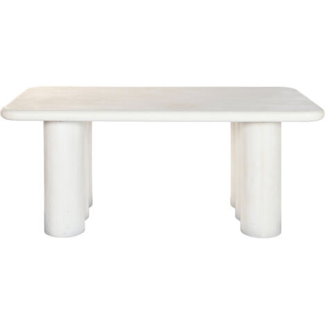Mesa Comedor Resina Mdf 180X90X79 Rugoso Blanco