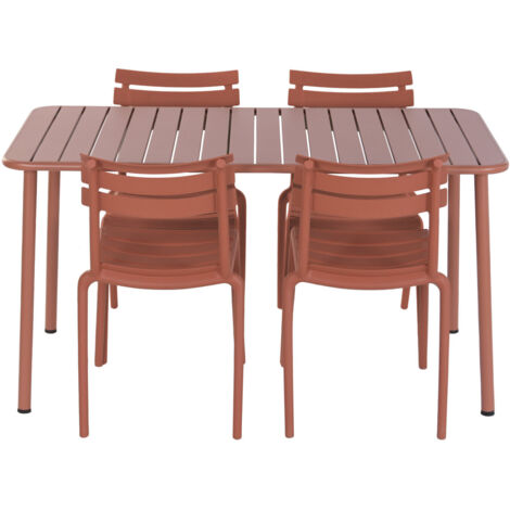 Mesa Comedor Set 5 Pp 140X70X75 4 Sillas Apilables