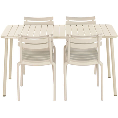 Mesa Comedor Set 5 Pp 140X70X75 4 Sillas Apilables