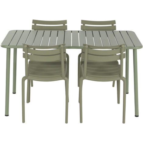 Mesa Comedor Set 5 Pp 140X70X75 4 Sillas Apilables