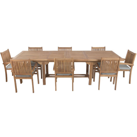 Mesa Comedor Set 9 Teca 210X100X76 310 Extensible