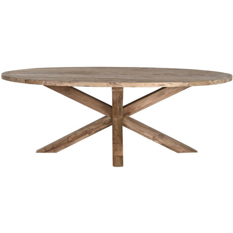 Mesa Comedor Teca Reciclada 220X120X78 Ovalada