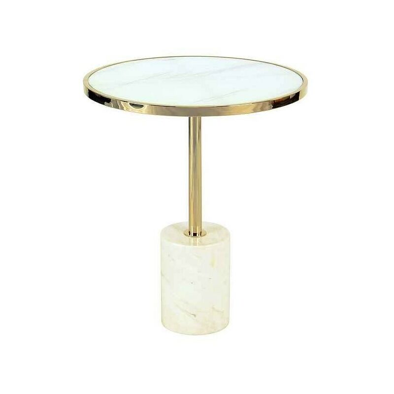 

Mesa con base marmol DEKALA blanco-oro de Schuller
