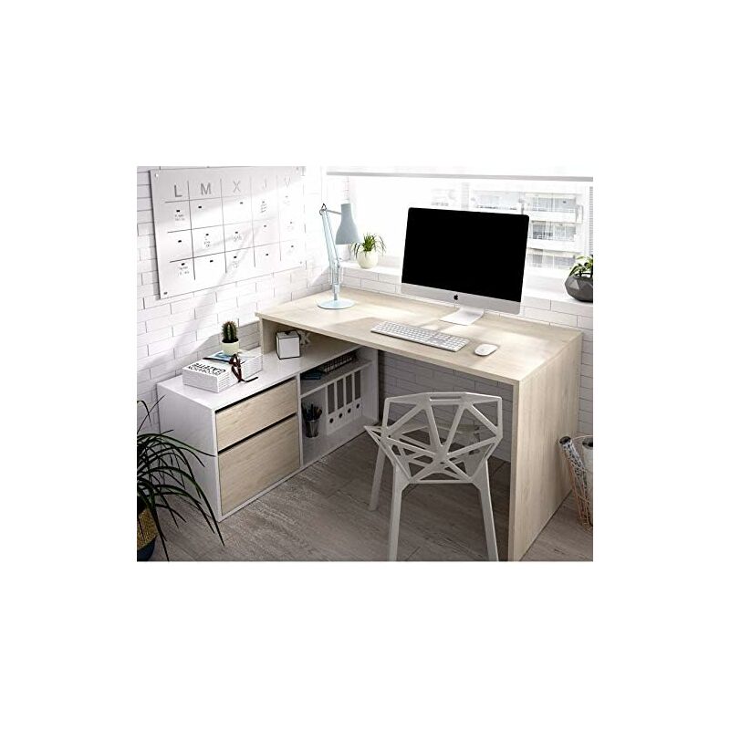 

Mesa Escritorio con cajonera 1 cajón, 1 puerta + 1 estante