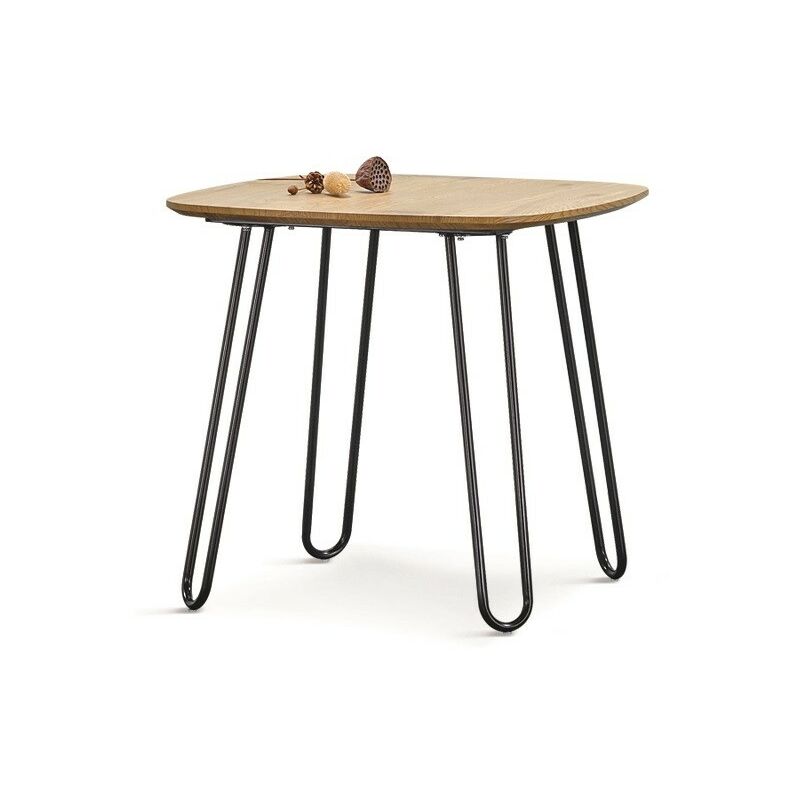 

Mesa ROMINA, metal, tapa de DM acabado natural, 80x80 cms
