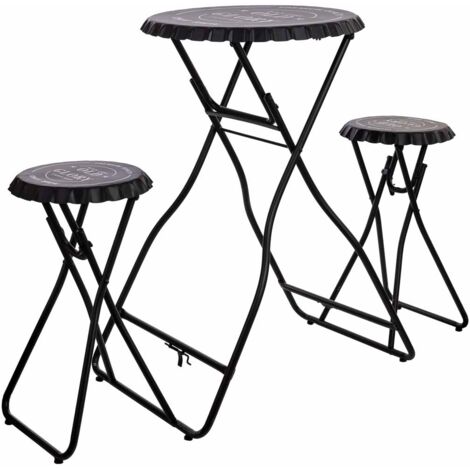 Mesa con taburetes plegable de metal  148x60x102h cm