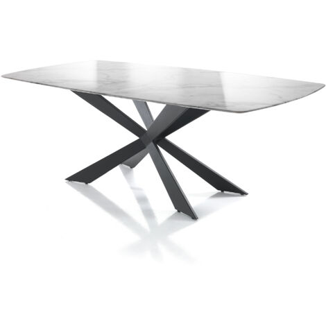 Mesa con tapa efecto madera de mármol Calcatta cm Al.76 x P.100 x L.200