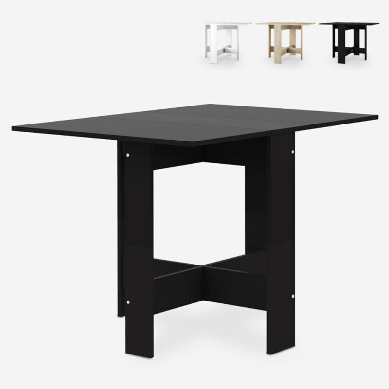 

Mesa con tapa plegable de doble solapa, 103 cm que ahorra espacio Galvani | Color: Negro