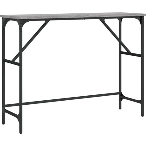 Mesa consola 100 x 32 x 75 cm madera de ingeniería y metal gris DEC032194