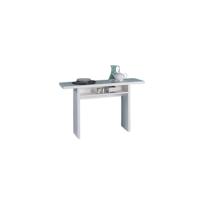 

Mesa consola 120x70 cm Blanca Ceniza con un estante | Blanco