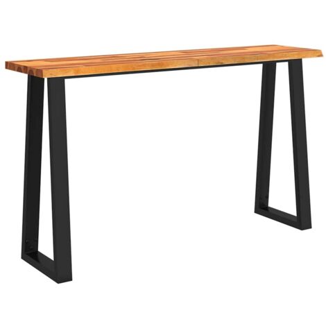 Mesa consola auxiliar 140 x 40 x 80 cm madera de acacia y acero DEC032281