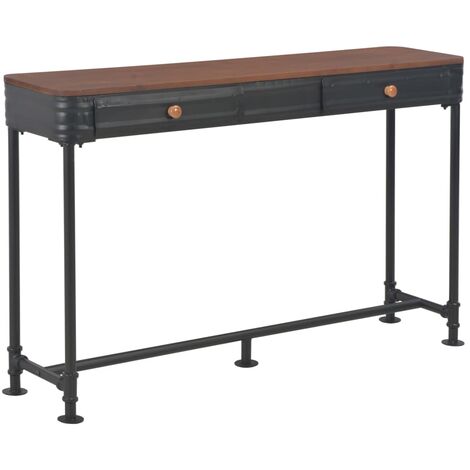 Mesa consola con 2 cajones 120x30x75 cm madera maciza abeto vidaXL