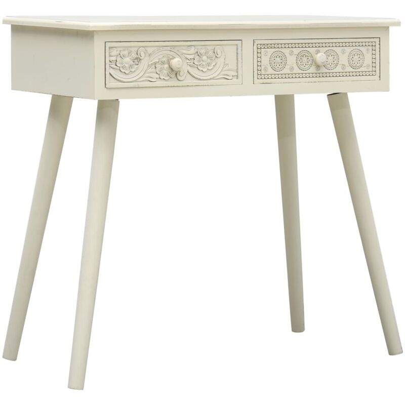 

Mesa consola con 2 cajones tallados madera gris 80x40x77,8 cm - Gris - Vidaxl