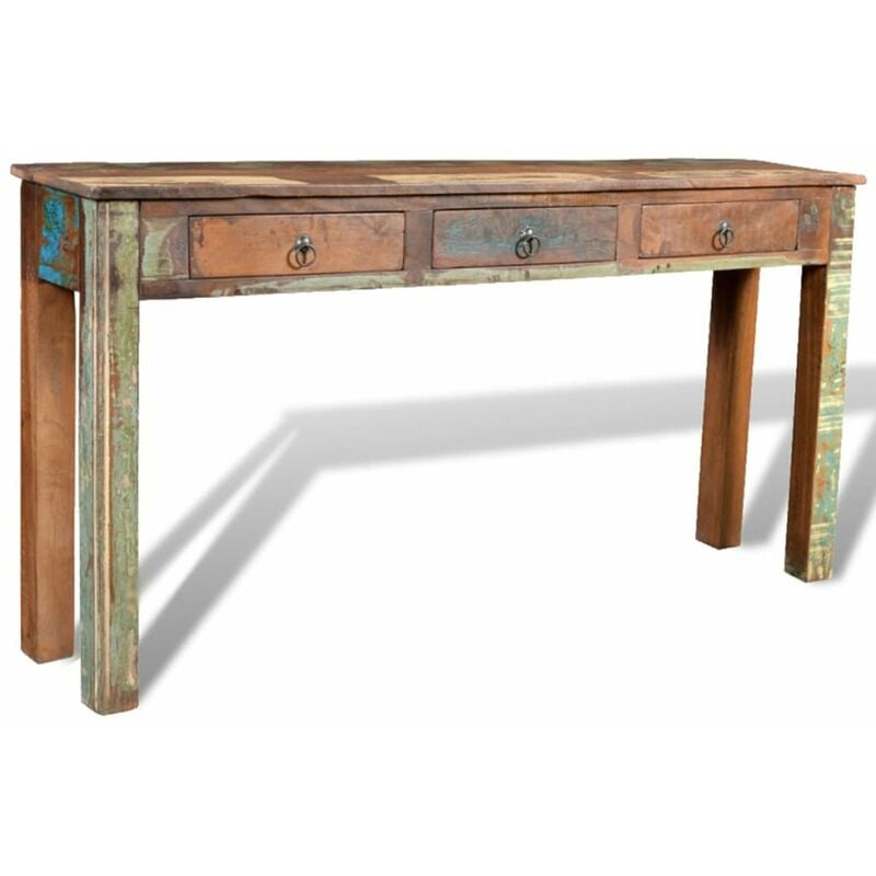 

Mesa consola con 3 cajones de madera reciclada