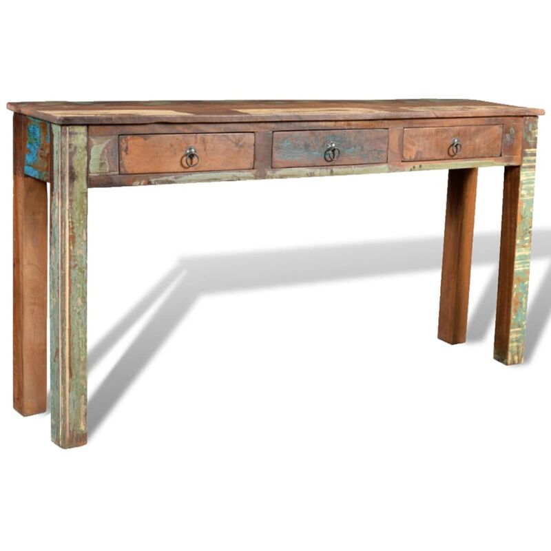 

Mesa consola con 3 cajones de madera reciclada