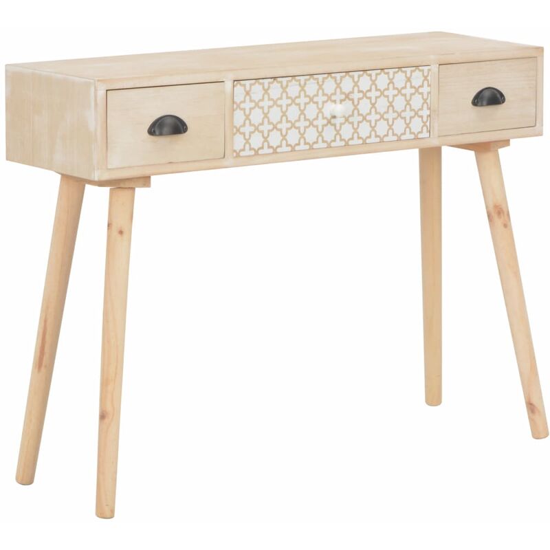 

Mesa consola con 3 cajones madera maciza de pino 100x30x73 cm