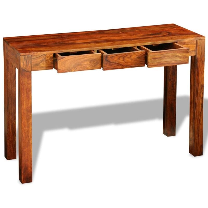 

Mesa consola con 3 cajones madera maciza sheesham 80 cm