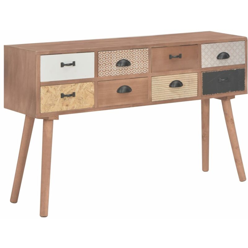 

Youthup - Mesa consola con 8 cajones madera maciza de pino 120x30x76 cm - Marrón