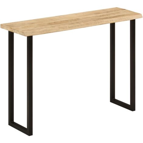 Mesa consola con borde natural madera mango maciza 105x33x76 cm vidaXL