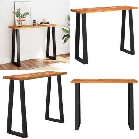 Mesa consola con borde vivo madera maciza acacia 110x35x80 cm - Madera de acacia - Borde vivo