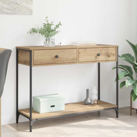 Mesa Consola con cajón Roble artesanal 100 x 34,5 x 75 cm