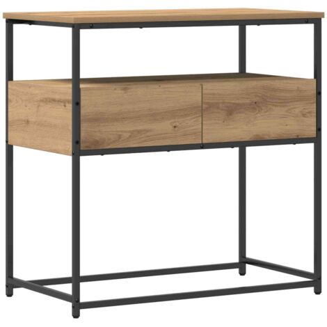 Mesa Consola con cajón Roble artisan 75 x 40 x 75 cm