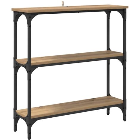 Mesa Consola con estante Roble artesanal 75 x 22,5 x 75 cm vidaXL
