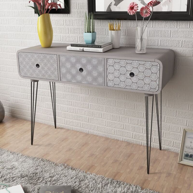 

Bh Design - Mesa consola con tres cajones gris