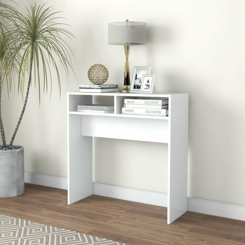 

Mesa consola de aglomerado blanco 78x30x80 cm