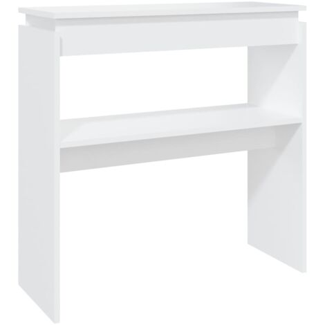 Mesa consola de aglomerado blanco 80x30x80 cm